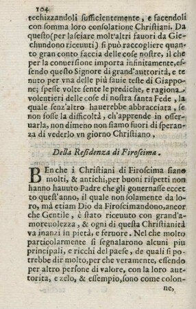 Della residenza di Firoscima