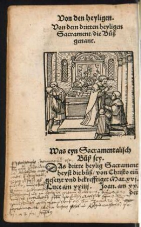 Von dem dritten heyligen Sacrament/ die Buß genant.
