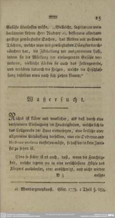 Waßersucht