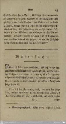 Waßersucht