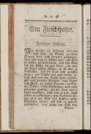 Von Fleischspeisen.