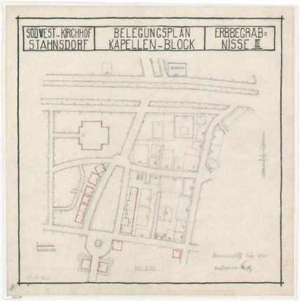 Belegungspläne Kapellenblock (Originale) Südwestkirchhof Stahnsdorf - Erbbegräbnis III