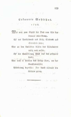 Erkannte Wohlthat. 1798.