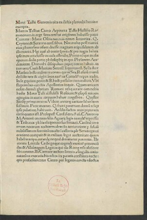 Pars 1. Vita Ciceronis. De natura deorum.