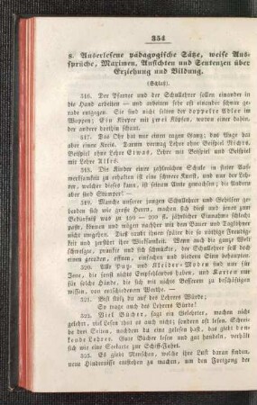 Auserlesene pädagogische Sätze, weise Aussprüche, Maximen, Ansichten und Sentenzen über Erziehung und Bildung : (Schluß)