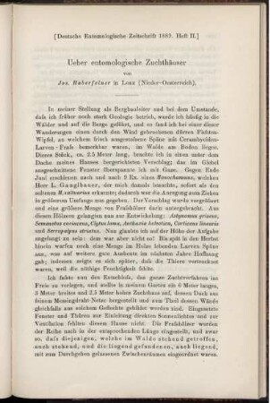 Ueber entomologische Zuchthäuser