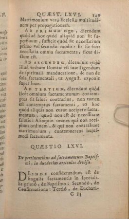 Quaestio LXVI. De pertinentibus ad sacramentum Baptismi, in duodecim articulos divisa.