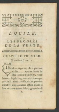 Chapitre Premier. Ce qu' était Lucile