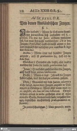 Ad Tit. XXIII. O. R. Von denen Ausländischen Zeugen