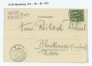 Postkarte an Richard Dehmel
