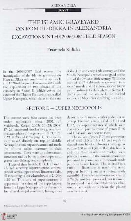 19: The islamic graveyard on Kom el-Dikka in Alexandria : excavations in the 2006/2007 field season