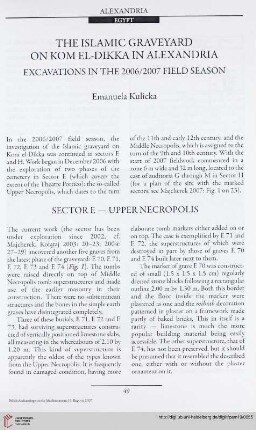 19: The islamic graveyard on Kom el-Dikka in Alexandria : excavations in the 2006/2007 field season