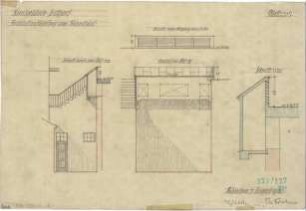 Fischer, Theodor; Stuttgart; Kunstausstellungsgebäude - Frischluftzuführung zum Kuppel - Saal u. Notausgang (Ansichten); Hof (Schnitte)