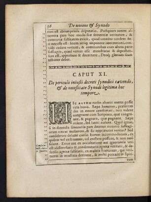 Caput XI. De periculoiniusti decreti synodici cavendo, & de neceßitate Synodi legitimae hoc tempore.