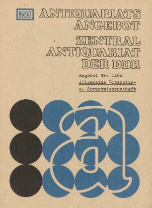 Nr. 1460: Allgemeine Literatur- u. Sprachwissenschaft