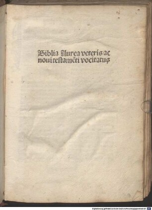 Aureum bibliae repertorium : mit Vorrede von Antonius Rampegolus