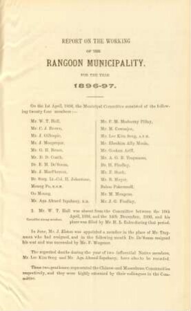 Report on the working of the Rangoon municipality for the year 1896-97