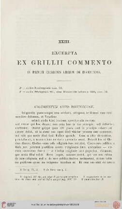 XXIII. Excerpta ex grillii comment in primum ciceronis librum de invention