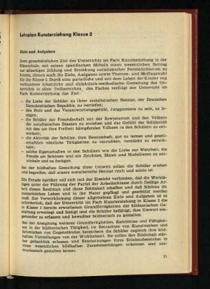 Lehrplan Kunsterziehung Klasse 2