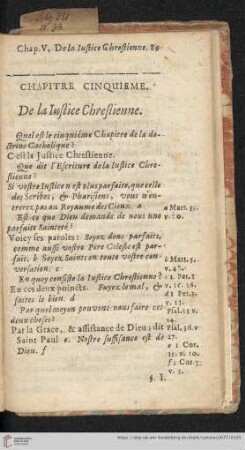 Chapitre cinquième: De la Iustice Chrestienne