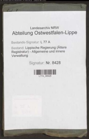 Landstraße (Chaussee) von Detmold nach Lage, Bd. 1