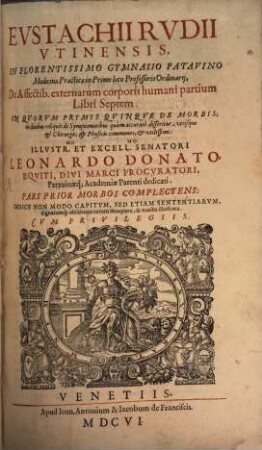 De affectibus externarum Corporis humani partium Libri septem, 1. (1606)