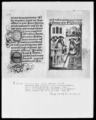 Die sieben Bußpsalmen - Gebetbuch des Pfalzgrafen Richard von Simmern-Sponheim — David gibt Uria einen Brief für Joab