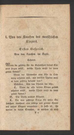I. Von den Knochen des menschlichen Körpers