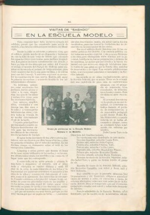 En la Escuela Modelo : Visitas de "Sábado"