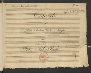Konzerte; cemb, strings; a-Moll; Wq 1; H 403; BWV Anh. 189