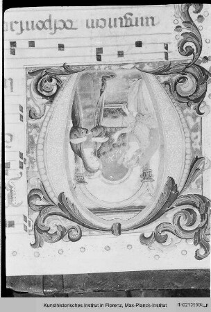 Antiphonar : Historisierte Initiale M(issus est): Verkündigung