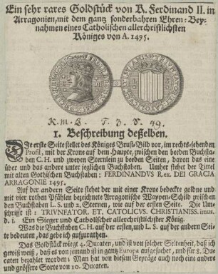 Bildnis des Ferdinandus, König von Spanien