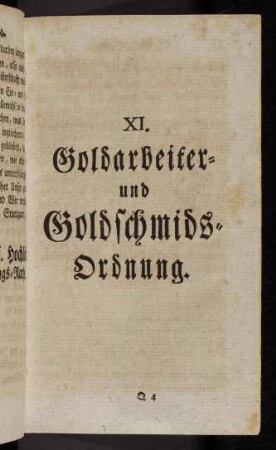 247-286, XI. Goldarbeiter- und Goldschmids-Ordnung.