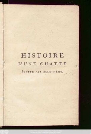 Histoire D'Une Chatte