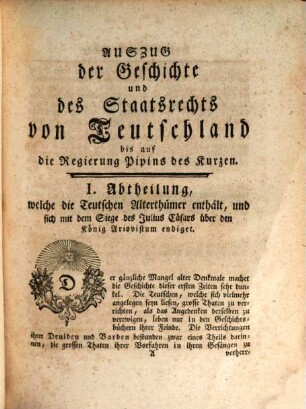 Chronologischer Auszug der Geschichte und des Staatsrechtes von Teutschland