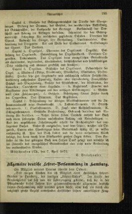 Allgemeine deutsche Lehrer-Versammlung in Hamburg
