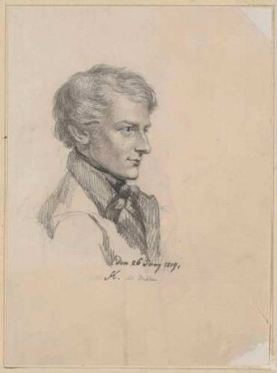 Bildnis Krüger, Ferdinand Anton (1793-1857), Maler, Kupferstecher, Professor in Dresden