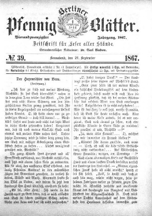 No. 39, Sonnabend, den 21. September