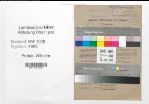 Entnazifizierung Wilhelm Fortak , geb. 27.05.1895 (Arbeiter)