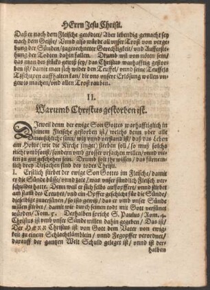 II. Warumb Christus gestorben ist.