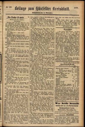 Zweite Ausgabe vom Samstag, den 05. November 1898.