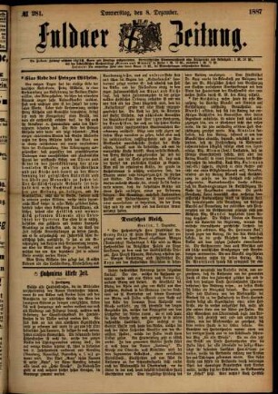 Ausgabe vom Donnerstag, den 08. Dezember 1887.