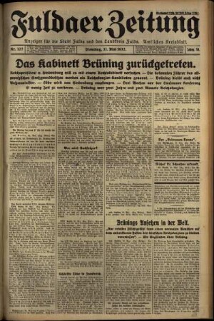 Ausgabe vom Dienstag, den 31. Mai 1932.