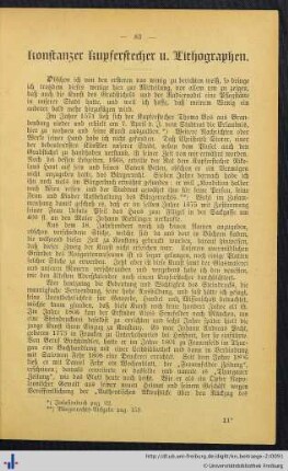Konstanzer Kupferstecher und Lithographen.