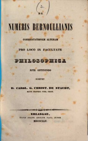 De numeris Bernoullianis. 2