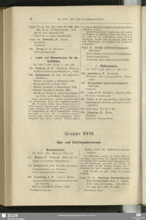 Gruppe XVIII. Bau- und Civil-Ingenieurwesen