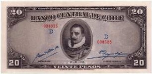 Geldschein, 20 Pesos, 22.11.1939