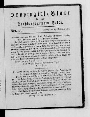 Num. 93., Ausgabe vom 29. November 1816