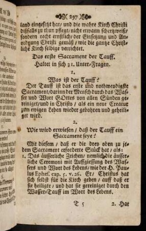297-306, Das erste Sacrament der Tauff