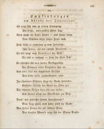 10. Empfindungen am Abende der Jubelfeyer.